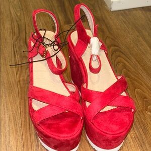 Red Platform Sandals